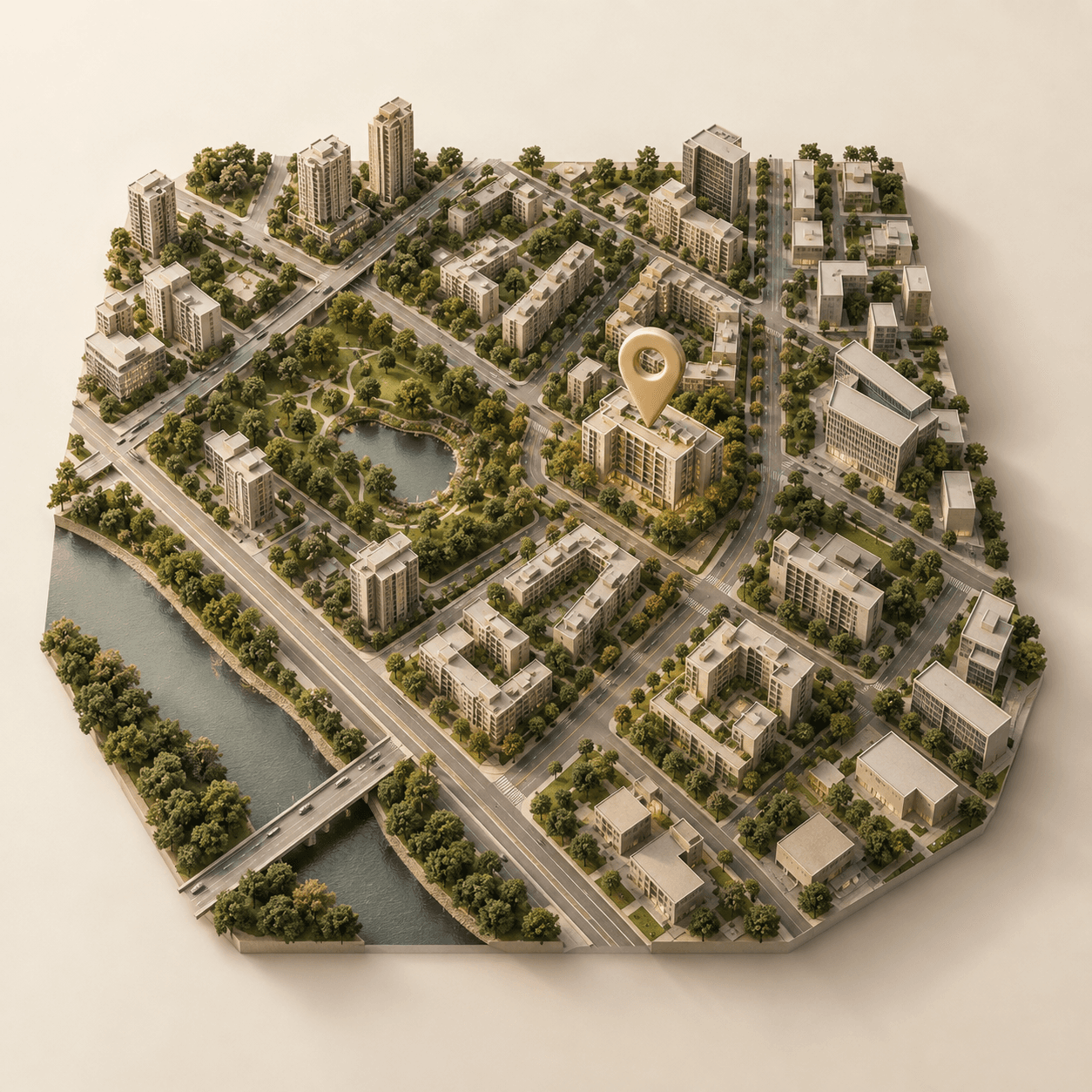 Land planning model representing non-agricultural plots